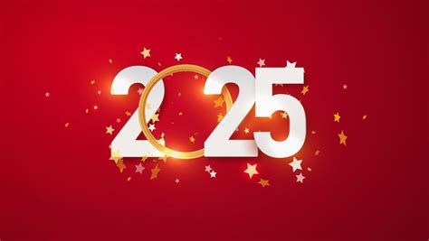 contento nuevo 2025 año Navidad rojo ilustración de blanco números