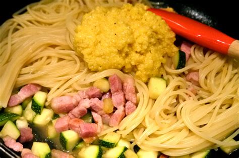 Silky Carbonara With Smokey Pancetta And Courgette Girl Meets Cooking