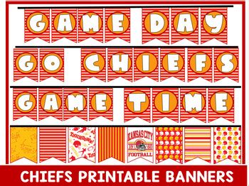 Chiefs Superbowl Banner, Printable Bunting Banner, Go Chiefs, Superbowl ...