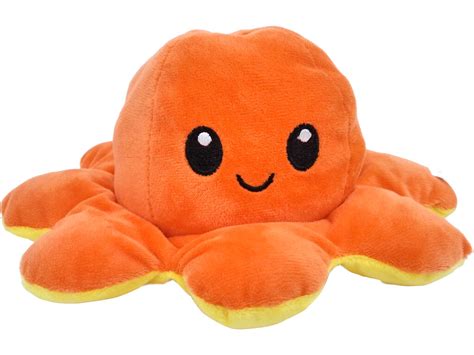 Polvo de Peluche Estado de Espirito Reversível de 20 cm Cor de Laranja