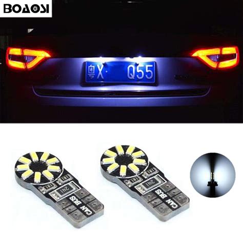 BOAOSI 2x T10 W5W Car LED Light Bulbs License Plate Lamp For Mazda 3