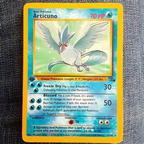 Pokemon Toys Lp Wotc St Edition Non Holo Articuno Fossil