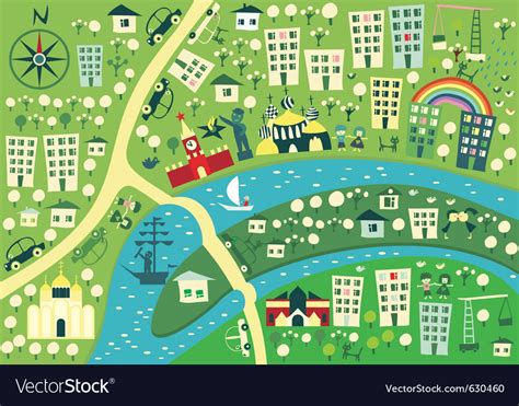 Town graphic map Royalty Free Vector Image - VectorStock