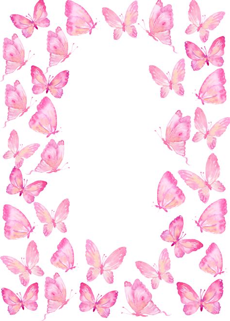 Download Transparent Pink Butterflies Border | Transparent PNG Download ...