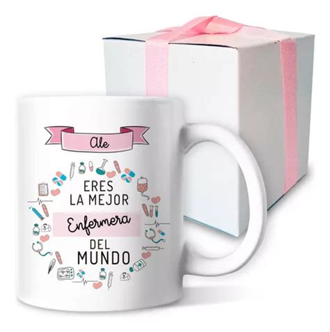 Taza Enfermera Personalizada Nombre Cerámica Regalo Meses sin interés