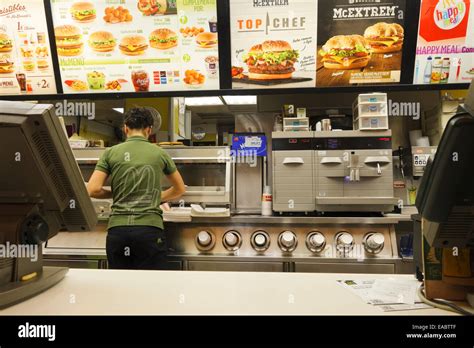 Counter at Mcdonald's restaurant in Malaga, Spain Stock Photo - Alamy