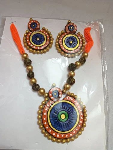 Teracotta Multicolor Terracotta Necklace Set Size Adjustable At Rs