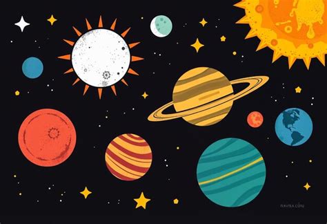 Un Dibujo De Planetas Y El Sol Con Las Palabras Planetas En él Foto Premium