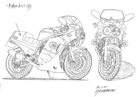 Pin by Shinpei Ishibashi on マンガ線画乗り物 Sketch book Art Bike sketch