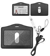 Amazon PU Leather Badge Holder Unius ID Badge Holder With 2