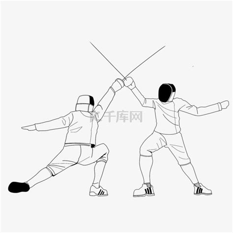 击剑卡通奥运会运动员素材图片免费下载-千库网