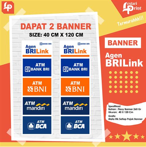 Banner Agen Brilink 40cm X 120cm Beli 1 Gratis 1 Banner Brilink