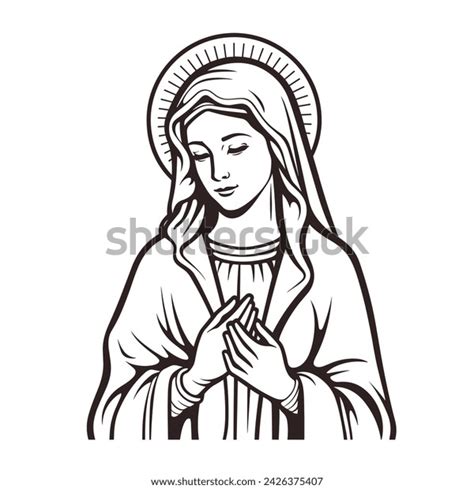 Virgin Mary Silhouette Simple Over 275 Royalty Free Licensable Stock