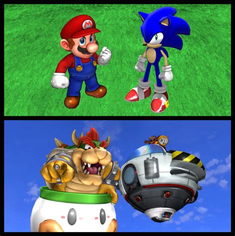 Mario And Sonic Vs Bowser And Dr Eggman By Hugosanchez2000 On Deviantart