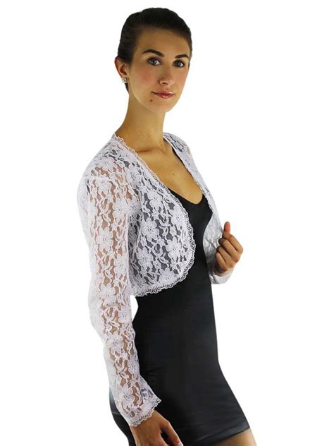 Long Sleeve Dressy Lace Cropped Bolero Shrug Jacket Ebay