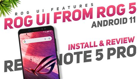 ROG UI From Asus ROG 5 For Redmi Note 5 Pro Android 11 ROG UI