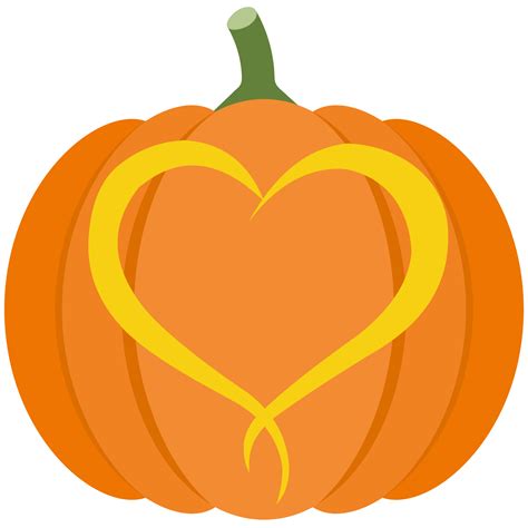 Heart Pumpkin Stencil Free Printable Papercraft Templates