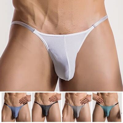 Sexy Mens Mesh Low Rise Bikini Thong G String Briefs Tanga Underwear Swimwear Ebay