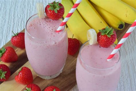 Strawberry Banana Smoothie Healthy Strawberry Banana Smoothie Recipe Without Yogurt Rumkis