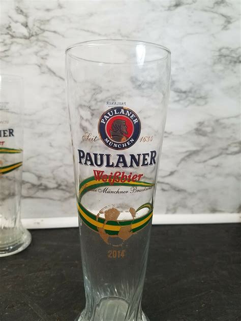 2 Paulaner Munchen 5 Liter Glass Tall Beer Mug Made By Sohm Germany Ebay