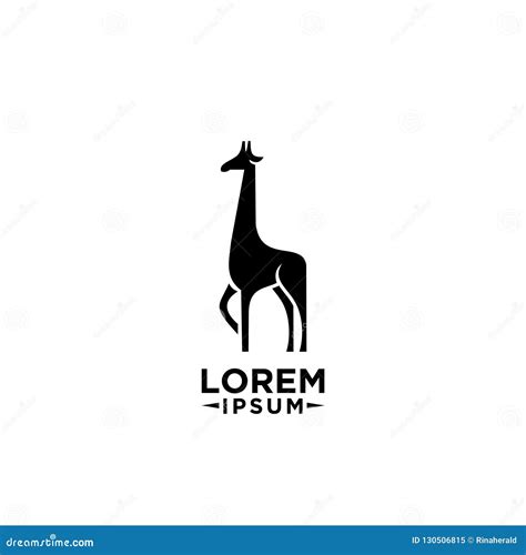 Giraffe Black Silhouette Logo Icon Designs Vector Stock Vector