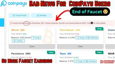 Coinpayu Update End Of Faucet Earning Important Video For