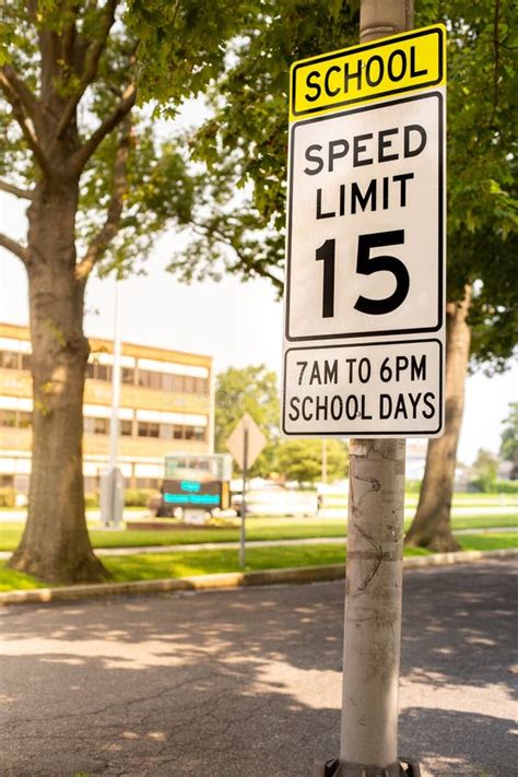 School Zone Speed Limit Sign Stock Photo - Image of caution, exterior ...