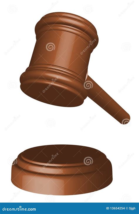 Wooden gavel stock vector. Illustration of authority - 13654254