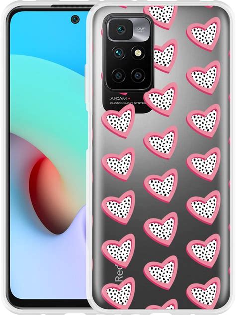 Xiaomi Redmi 10 2022 Hoesje Hartjes Met Stippen Designed By Cazy