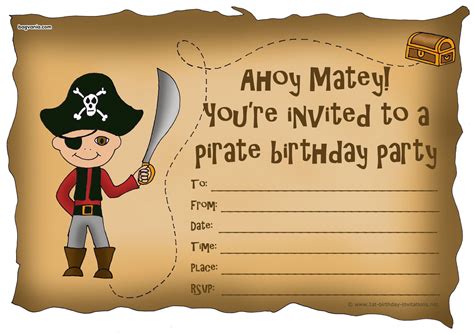 Free Pirate Party Invitations Templates