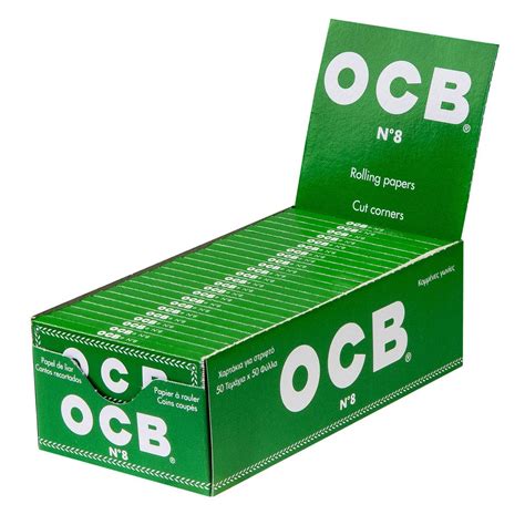 OCB Green N8 Regular Kurzes Zigarettenpapier Mit Cut Corners 25 Heft