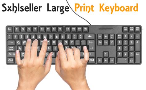 Sxhlseller Large Print Keyboard Usb 104 Keys Oversized Big Letters