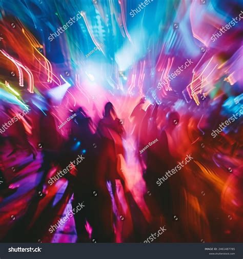 Blurred Photo People Dancing Nightclub Stock Photo