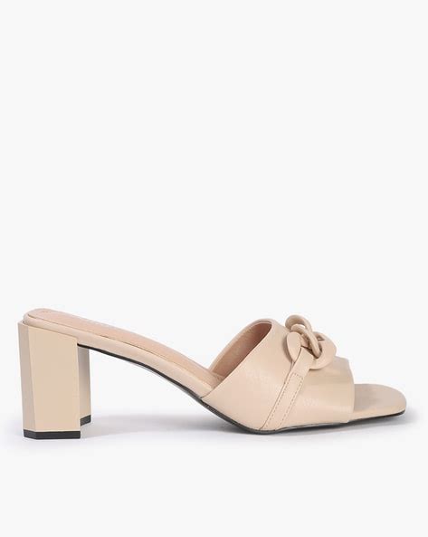 Buy Nude Heeled Sandals For Women By Outryt By AZORTE Online Ajio