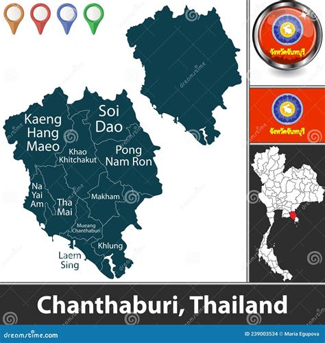 Location Of Chanthaburi Province On Map Thailand D Chanthaburi Flag