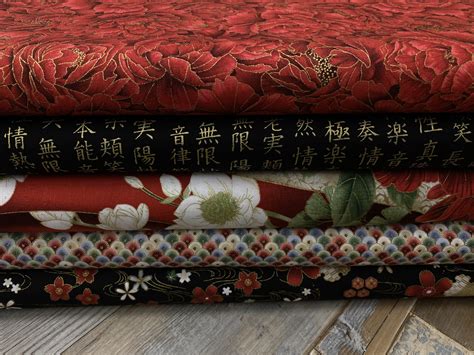 Kyoto Garden Packed Metallic Asian Floral Just Sew Penrith