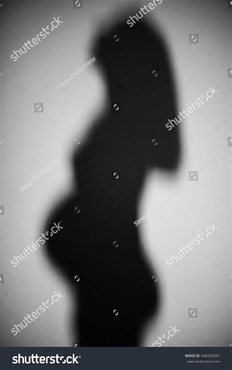 Naked Pregnant Woman Shadow Stock Photo 448203091 Shutterstock