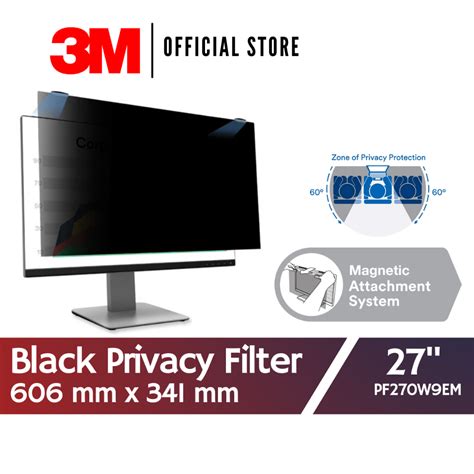 3M Privacy Filter For 27in Full Screen Monitor With 3M COMPLY Magnetic