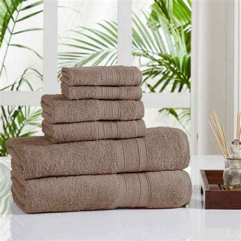 Buy Trident Soft And Plush Brown Textured Cotton Towel Set Set Of