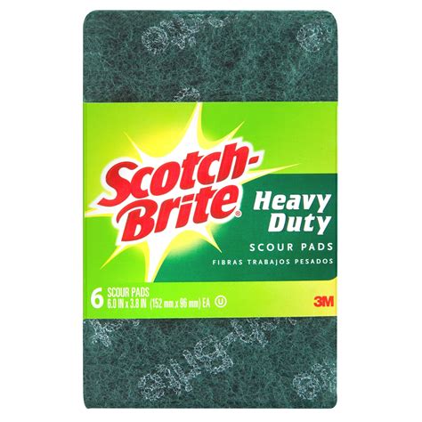 Scotch Brite 155 X 100mm Heavy Duty Scourer Pad 6 Pack Bunnings