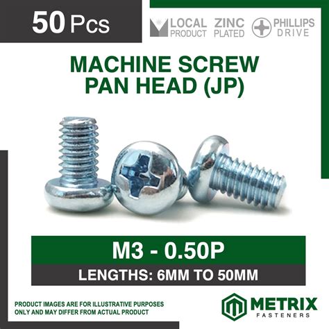 Pc Phillips Pan Head Machine Screw Jp Bolt Zinc Plated M Mm