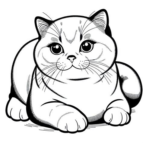 British Shorthair Coloring Template Cat Free
