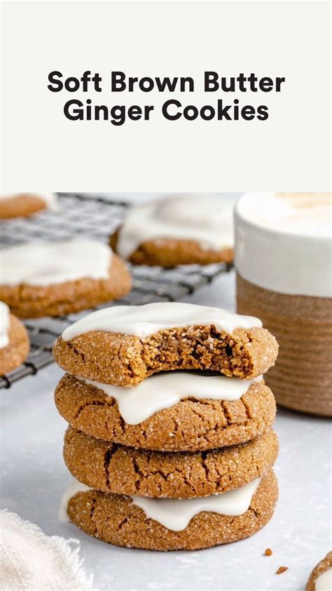 Soft Brown Butter Ginger Cookies With Lovely Lemon Icing Cookie