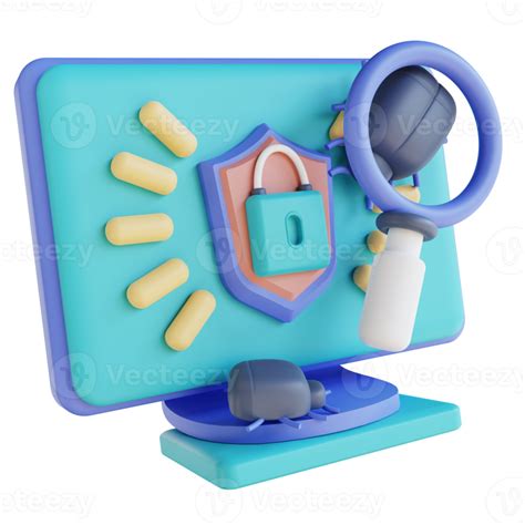 3D Illustration Search Virus Computer Security 10842612 PNG