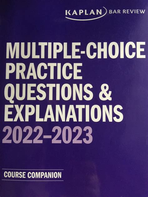 2023 Kaplan Bar MBE Multiple Choice Practice Questions And Explanations