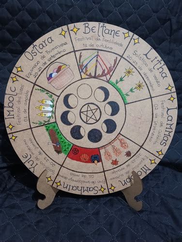 Roda Do Ano Hemisfério Sul Wicca Celta Bruxaria 35cm Mdf Parcelamento