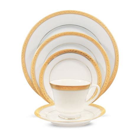 Noritake Pcs Dinner And Tea Set For Person Signature Gold Artelia