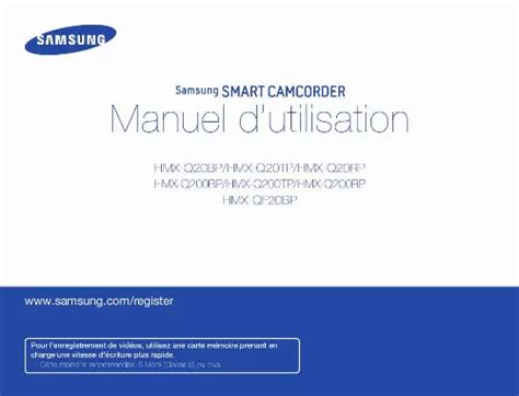 Notice Samsung Hmx Qf Bp Action Cam Trouver Une Solution Un