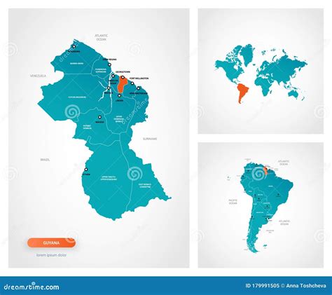 Plantilla Editable Del Mapa De Guyana Ilustraci N Del Vector Images