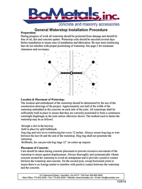 General Waterstop Installation Procedure | PDF